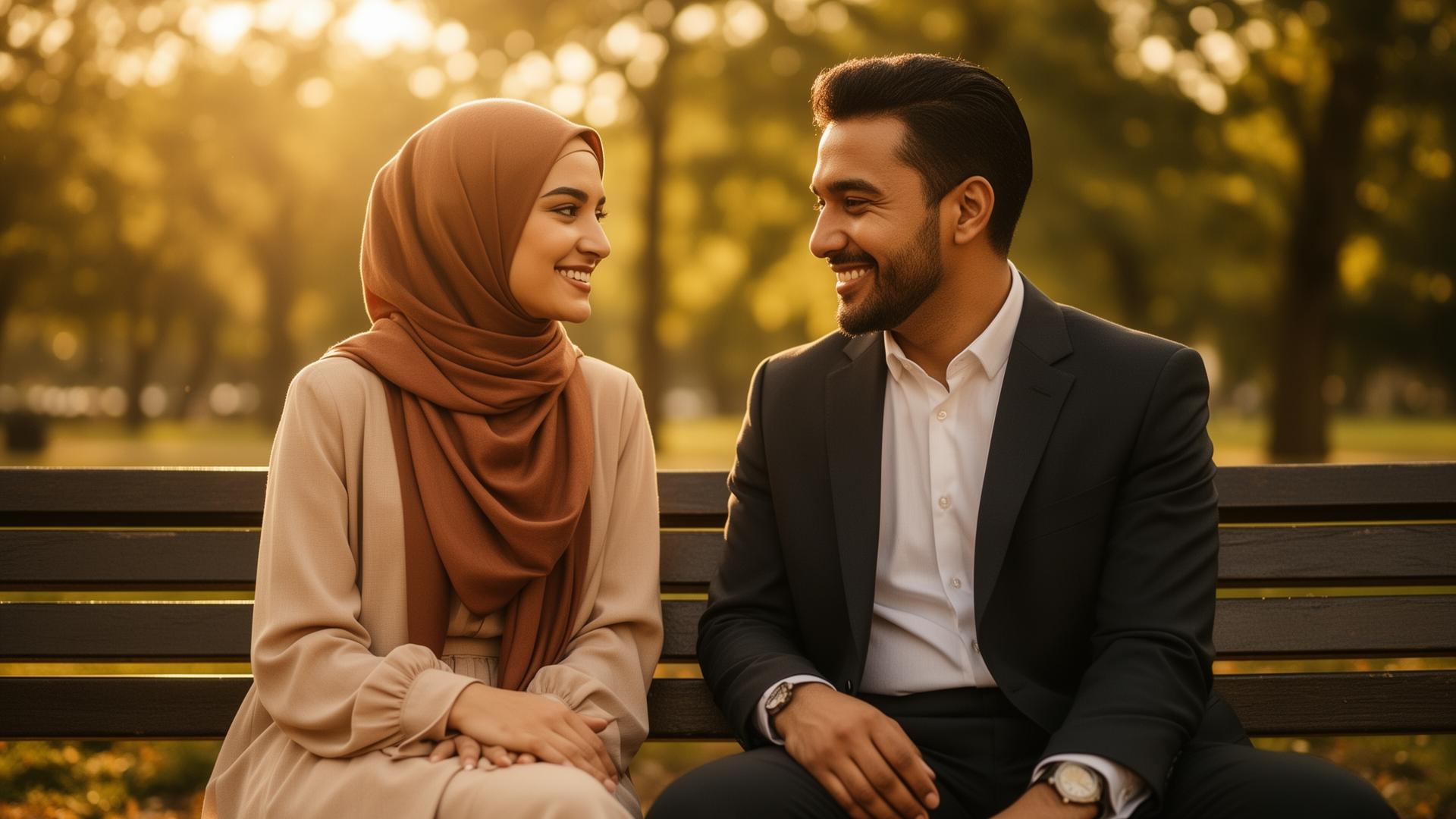 Happy Muslim couple who met on ZULPHA
